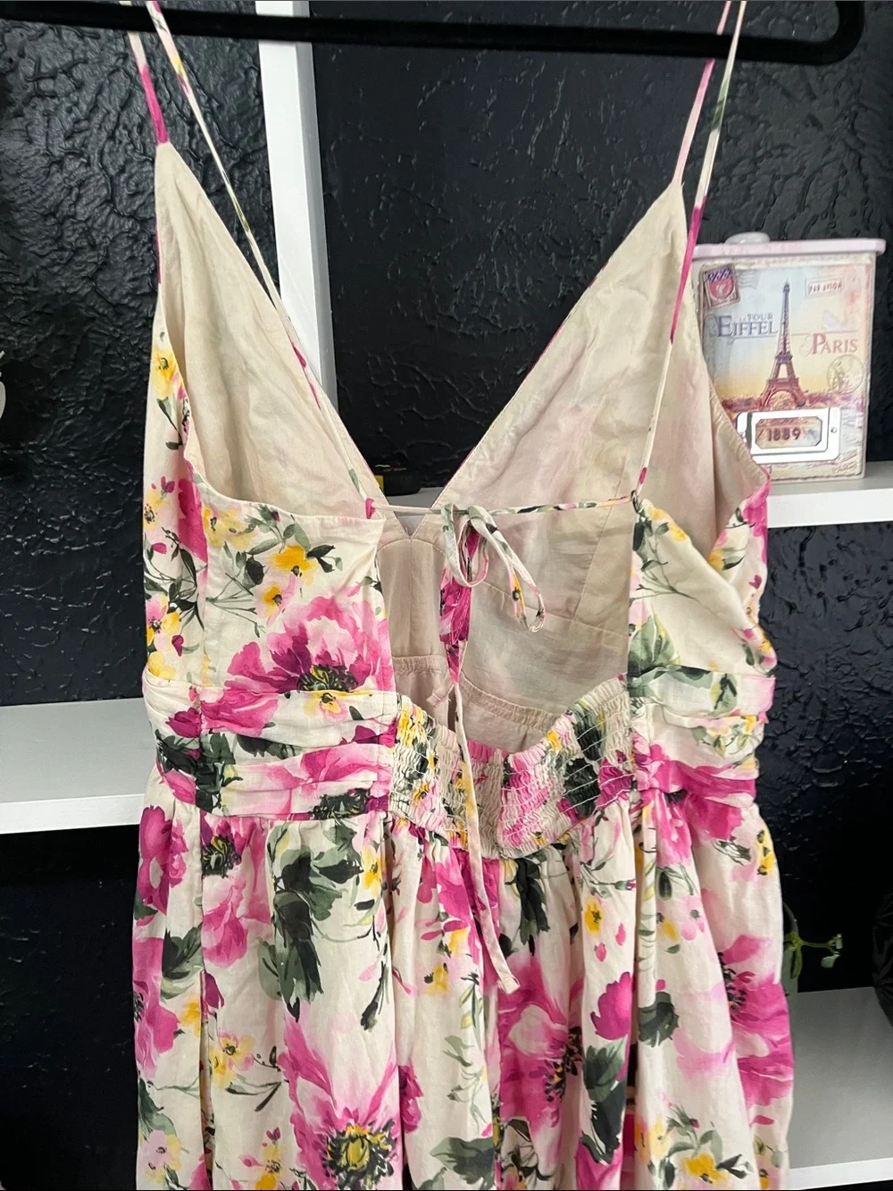 Abercrombie & Fitch Floral Maxi Dress in Pink and Cream LT